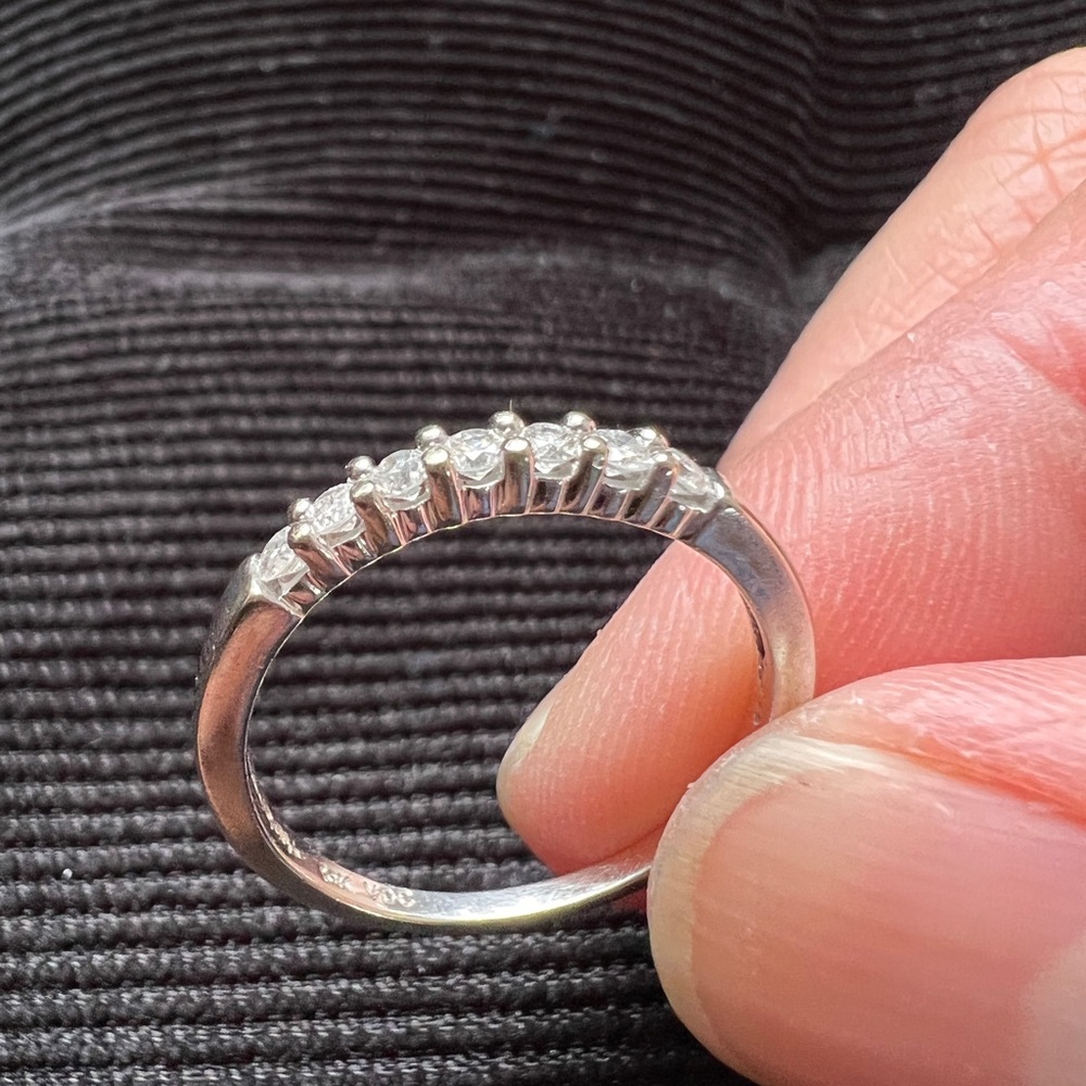 10k White Gold Eternity Anniversary Diamond Band Ring